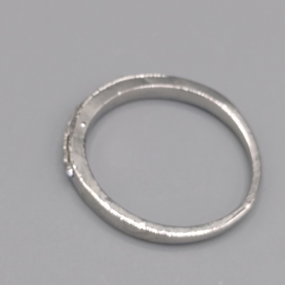 Silver Princess Cut Pavé Bridal Engagement Set - Picture 7 of 15